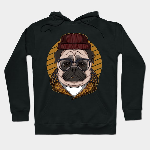 Pug Dog feeling like a gentleman Hoodie by YousifAzeez